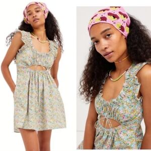 For Love And Lemons Raleigh Mini Dress Women's Small Floral Cutout Dazzle 2
